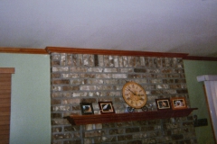 Custom Brick Fireplace, Custom Oak Mantle & Oak Crown Moulding