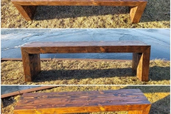 Custom flame finished 4x4 Geno bench